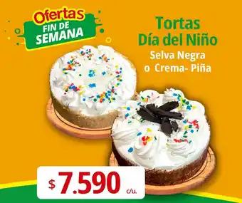 Supermercado El Trébol Tortas Día del Niño Selva Negra o Crema- Piña oferta