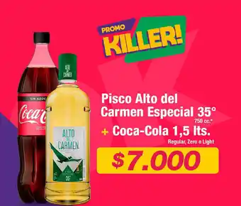 OK Market Pisco Alto del Carmen Especial 35° 750 cc + Coca-Cola 1,5 Its. Regular, Zero o Light oferta