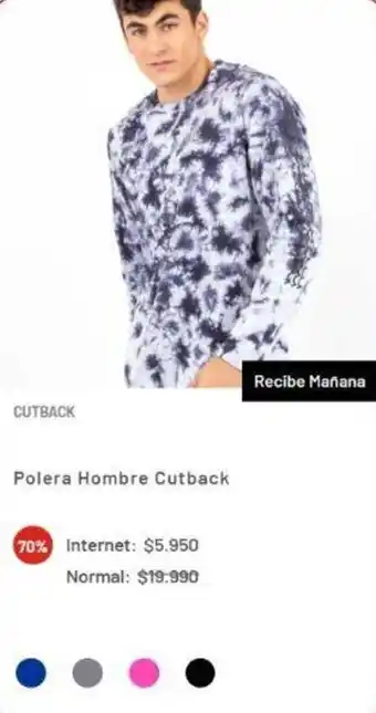 La Polar Polera Hombre Cutback oferta