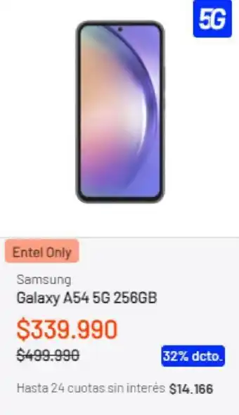 Entel Samsung Galaxy A54 5G 256GB oferta