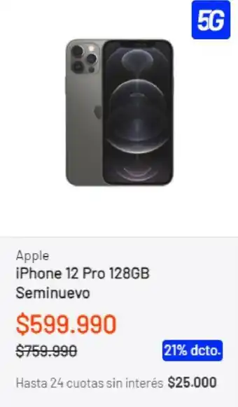 Entel iPhone 12 Pro 128GB Seminuevo oferta