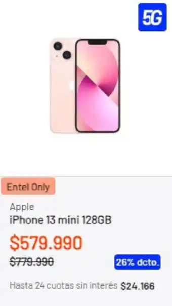 Entel Apple iPhone 13 mini 128GB oferta