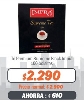 Mayorista 10 Té Premium Supreme Black Impra 100 bolsitas oferta