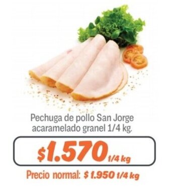 Mayorista 10 Pechuga de pollo San Jorge acaramelado granel 1/4 kg. oferta