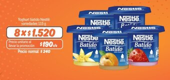 Mayorista 10 Yoghurt batido Nestlé variedades 115 g. x 8 oferta