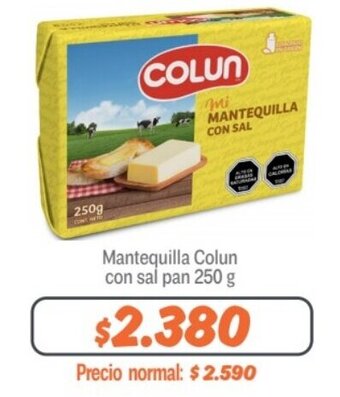 Mayorista 10 Mantequilla Colun con sal pan 250 g oferta