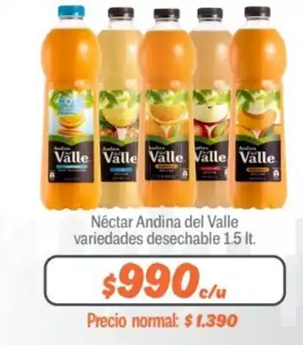 Mayorista 10 Néctar Andina del Valle variedades desechable 1.5 It. oferta