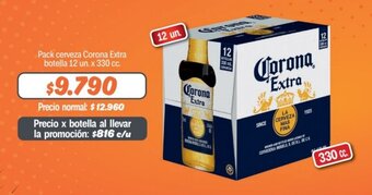 Mayorista 10 Pack cerveza Corona Extra botella 12 un. x 330 cc. oferta