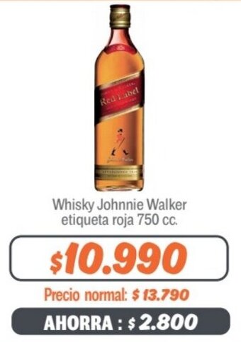 Mayorista 10 Whisky Johnnie Walker etiqueta roja 750 cc. oferta