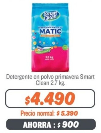 Mayorista 10 Detergente en polvo primavera Smart Clean 2.7 kg. oferta