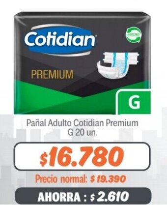 Mayorista 10 Pañal Adulto Cotidian Premium G 20 un. oferta