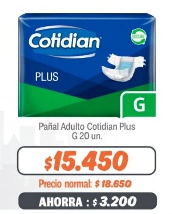 Mayorista 10 Pañal Adulto Cotidian Plus G 20 un. oferta