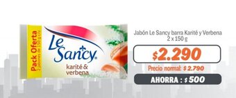 Mayorista 10 Jabón Le Sancy barra Karité y Verbena 2 x 150 g oferta