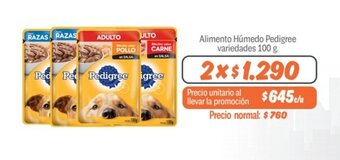 Mayorista 10 Alimento Húmedo Pedigree variedades 100 g. x 2 oferta