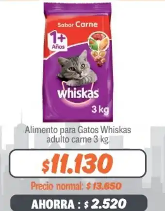 Mayorista 10 Alimento para Gatos Whiskas adulto carne 3 kg. oferta