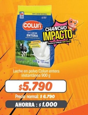 Mayorista 10 Leche en polvo Colun entera instantánea 900 g oferta