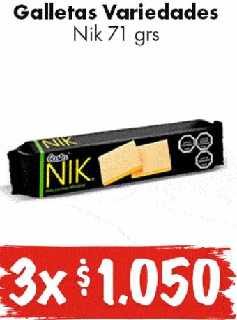 Super Bodega a Cuenta Galletas Variedades Nik 71 grs oferta