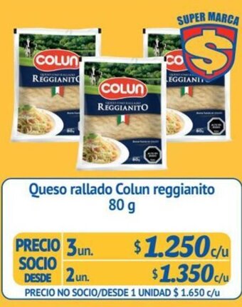 Alvi Queso rallado Colun reggianito 3un x 80 g oferta