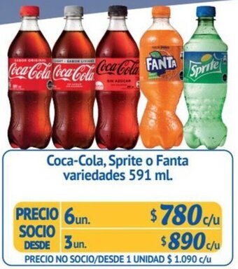 Alvi Coca-Cola, Sprite o Fanta variedades 6un x 591 ml. oferta