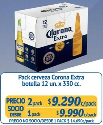 Alvi 2Pack cerveza Corona Extra botella 12 un. x 330 cc. oferta