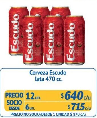 Alvi Cerveza Escudo lata 470 cc. oferta