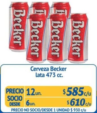 Alvi Cerveza Becker lata12un x 473 cc. oferta