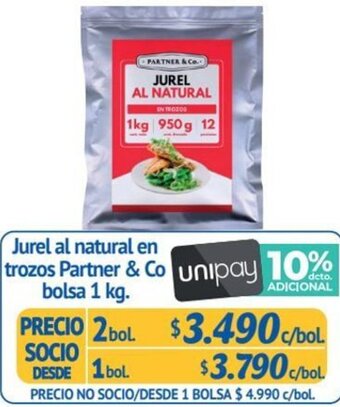 Alvi Jurel al natural en trozos Partner & Co bolsa 1 kg. oferta