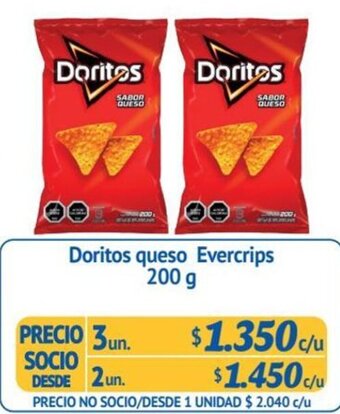 Alvi Doritos queso Evercrips 3un x 200 g oferta
