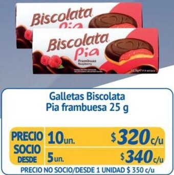 Alvi Galletas Biscolata Pia frambuesa 10un x 25 g oferta