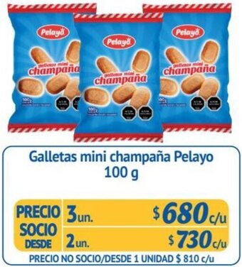Alvi Galletas mini champaña Pelayo 3un x 100 g oferta