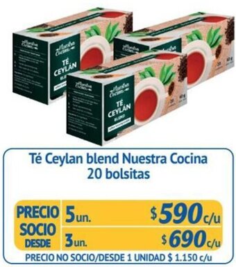 Alvi Té Ceylan blend Nuestra Cocina 20 bolsitas oferta