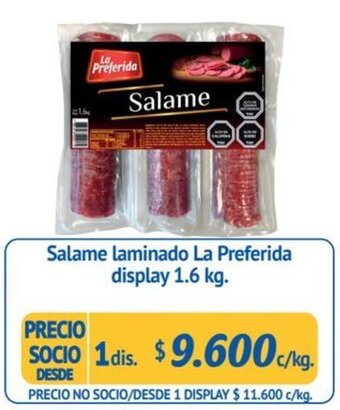 Alvi Salame laminado La Preferida display 1.6 kg. oferta
