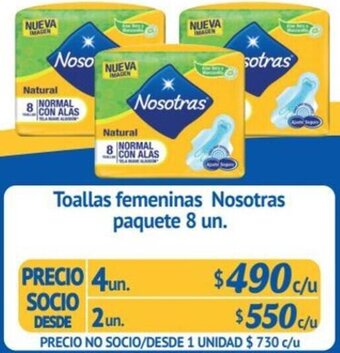Alvi Toallas femeninas Nosotras paquete 8 un. x 4un oferta