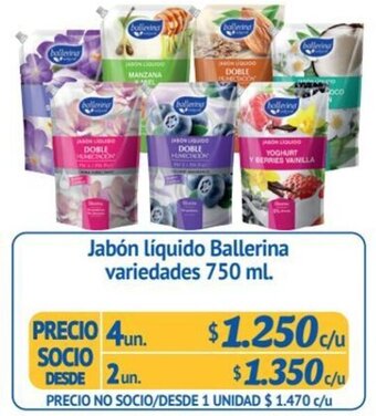 Alvi Jabón líquido Ballerina variedades 750 ml. x 4un oferta