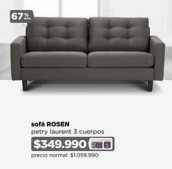 Ripley sofá ROSEN petry laurent 3 cuerpos oferta