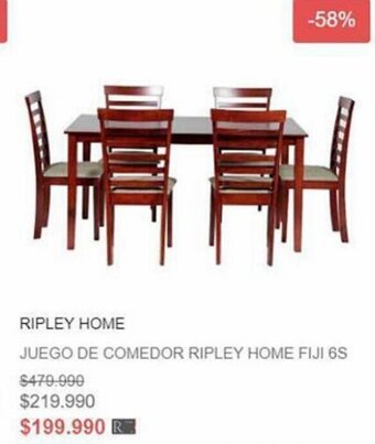 Ripley RIPLEY HOME JUEGO DE COMEDOR RIPLEY HOME FIJI 6S oferta
