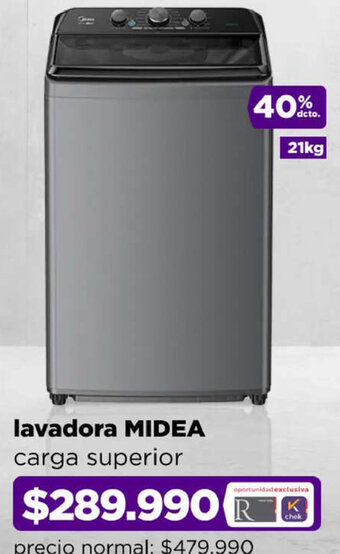 Ripley lavadora MIDEA carga superior 21kg oferta