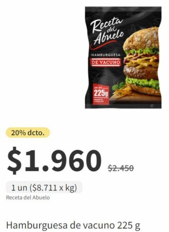 Hamburguesa de vacuno 225 g