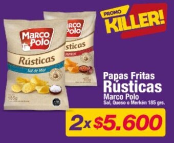 Papas Fritas Rústicas Marco Polo Sal, Queso o Merken 185 grs.