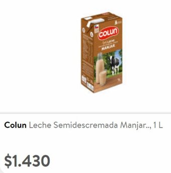 Lider Colun Leche Semidescremada Manjar.., 1 L oferta