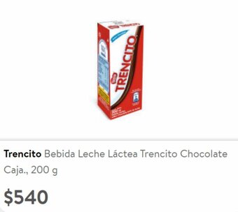 Lider Trencito Bebida Leche Láctea Trencito Chocolate Caja., 200 g oferta