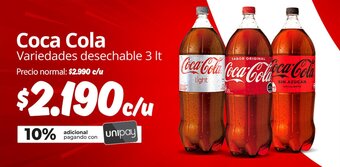 Unimarc Coca Cola Variedades desechable 3 It oferta