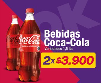 OK Market Bebidas Coca-Cola Variedades 1,5 lts. x 2 oferta
