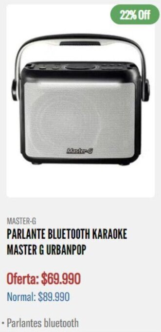 Casa Royal PARLANTE BLUETOOTH KARAOKE MASTER G URBANPOP oferta