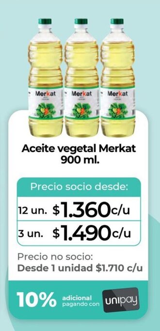 Alvi Aceite vegetal Merkat 900 ml. x 12 un. oferta