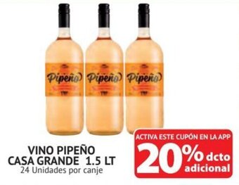 Alvi VINO PIPEÑO CASA GRANDE 1.5 LT 24 Unidades por canje oferta