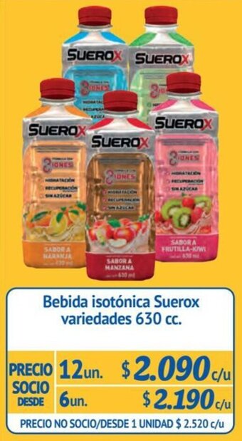Alvi Bebida isotónica Suerox variedades 630 cc. x 12 un. oferta