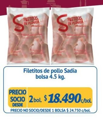 Alvi Filetitos de pollo Sadía bolsa 4.5 kg. x 2 bol. oferta