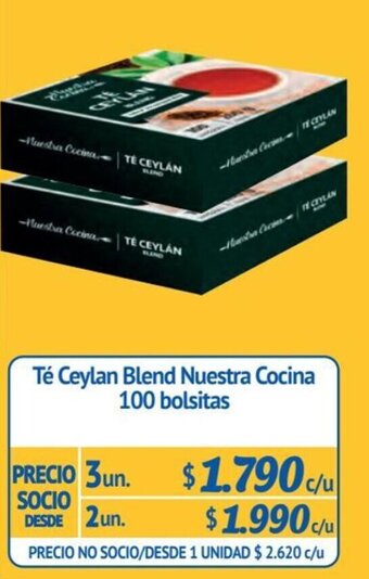 Alvi Té Ceylan Blend Nuestra Cocina 100 bolsitas x 3 un. oferta