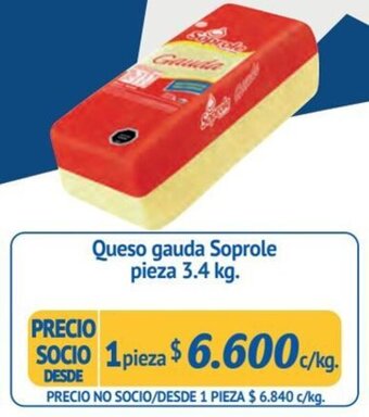 Alvi Queso gauda Soprole pieza 3.4 kg. oferta